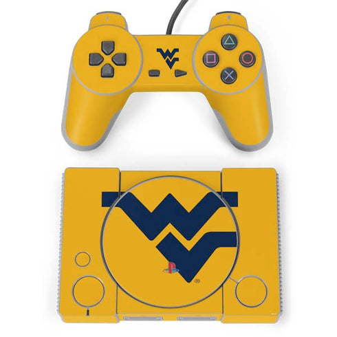 West Virginia University Yellow Background PlayStation Classic Bundle Skin