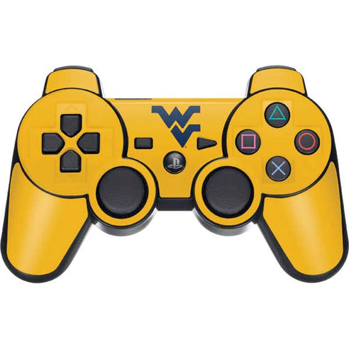 West Virginia University Yellow Background PS3 Dual Shock wireless controller Skin