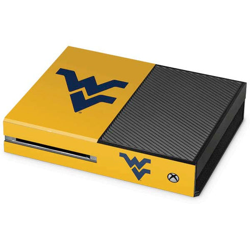 West Virginia University Yellow Background Xbox One Console Skin