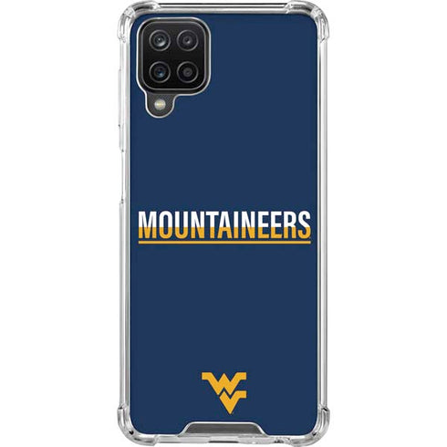 West Virginia University Blue Wood Floor Galaxy A12 Clear Case