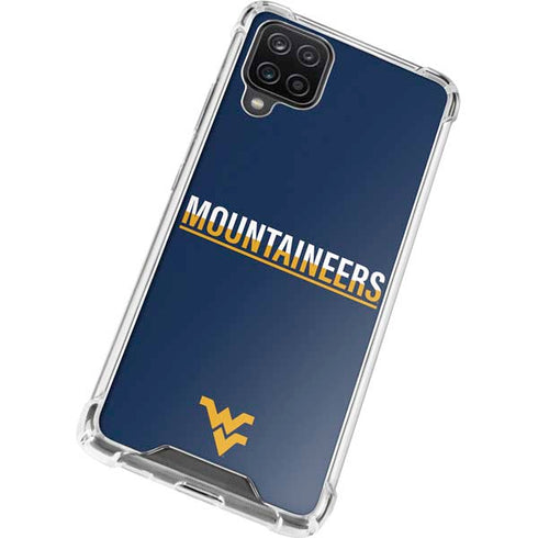 West Virginia University Blue Wood Floor Galaxy A12 Clear Case