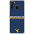 West Virginia University Blue Wood Floor Galaxy A21 Clear Case