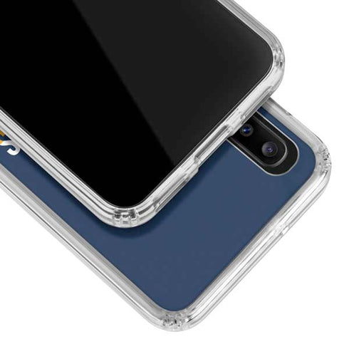 West Virginia University Blue Wood Floor Galaxy A30 Clear Case