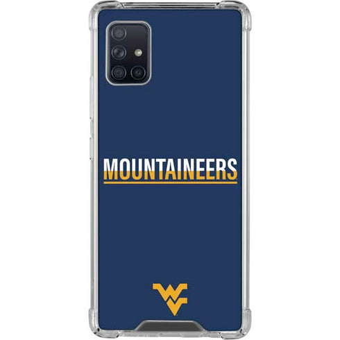 West Virginia University Blue Wood Floor Galaxy A51 5G Clear Case