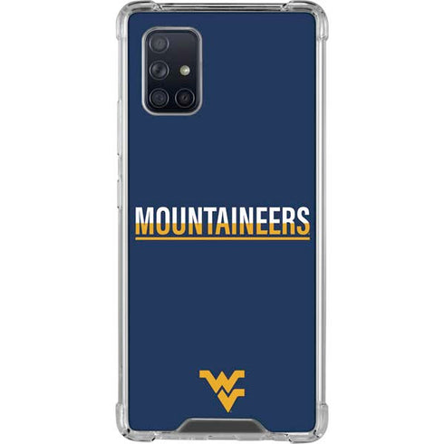 West Virginia University Blue Wood Floor Galaxy A71 5G Clear Case