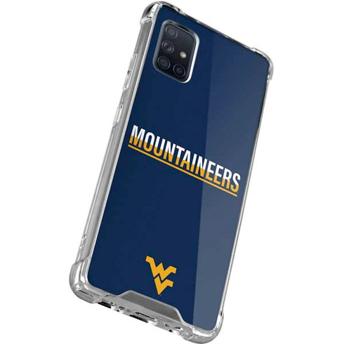 West Virginia University Blue Wood Floor Galaxy A71 5G Clear Case