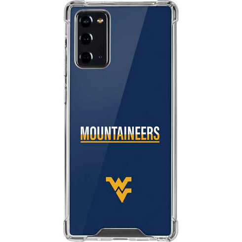 West Virginia University Blue Wood Floor Galaxy Note20 5G Clear Case