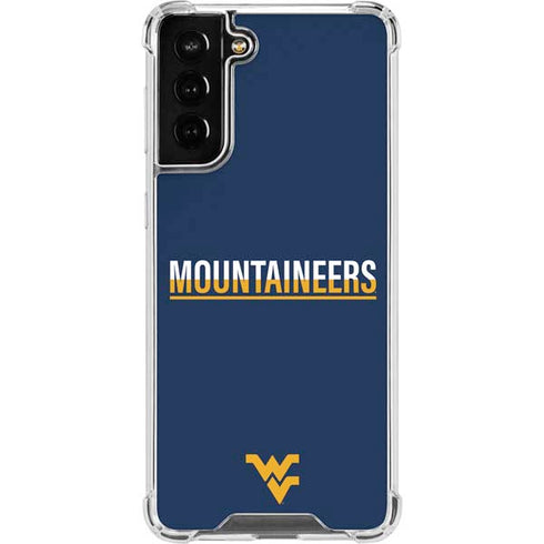 West Virginia University Blue Wood Floor Galaxy S22 Plus Clear Case