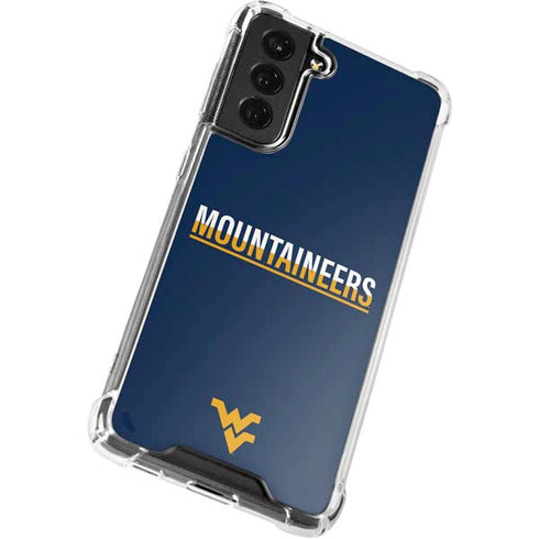 West Virginia University Blue Wood Floor Galaxy S22 Plus Clear Case