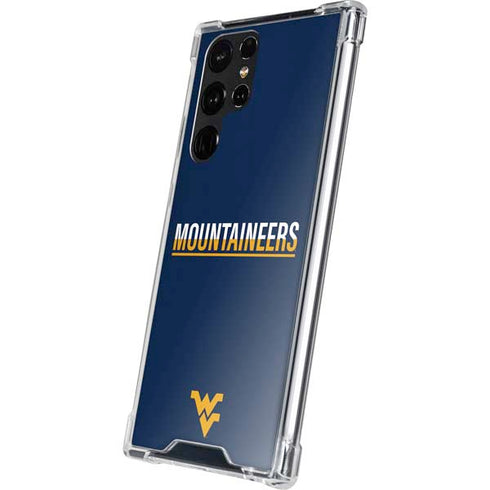 West Virginia University Blue Wood Floor Galaxy S22 Ultra Clear Case