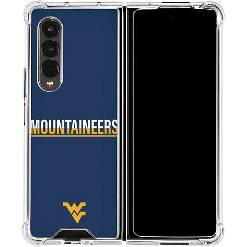 West Virginia University Blue Wood Floor Galaxy Z Fold4 5G Clear Case