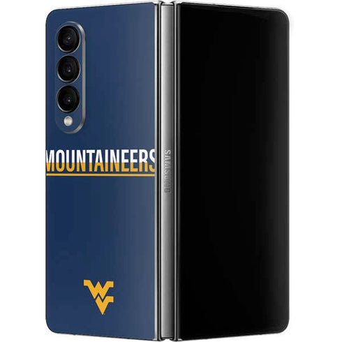 West Virginia University Blue Wood Floor Galaxy Z Fold4 5G Skin