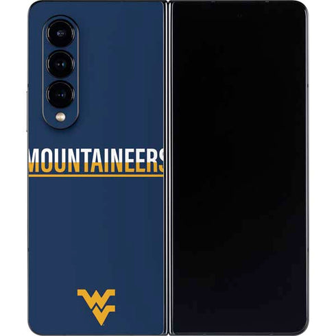 West Virginia University Blue Wood Floor Galaxy Z Fold4 5G Skin