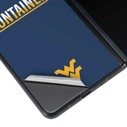 West Virginia University Blue Wood Floor Galaxy Z Fold4 5G Skin