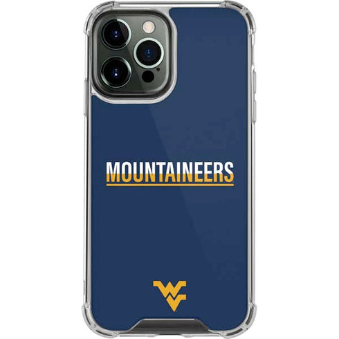 West Virginia University Blue Wood Floor iPhone 13 Pro Max Clear Case