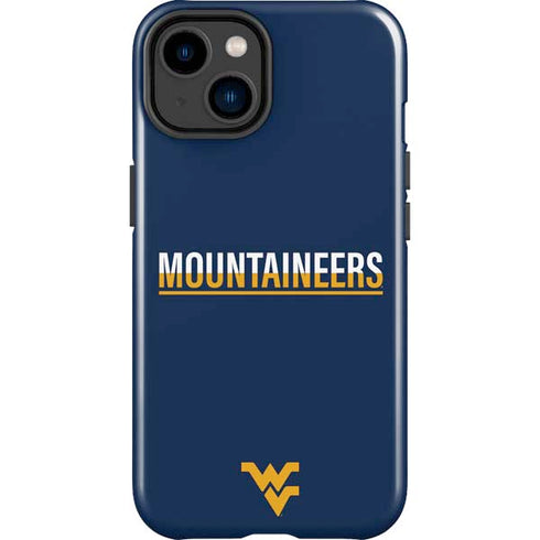 West Virginia University Blue Wood Floor iPhone 15 Plus Impact Case