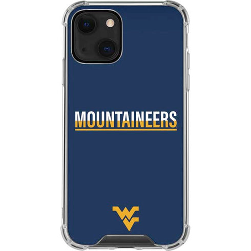 West Virginia University Blue Wood Floor iPhone 14 Plus Clear Case