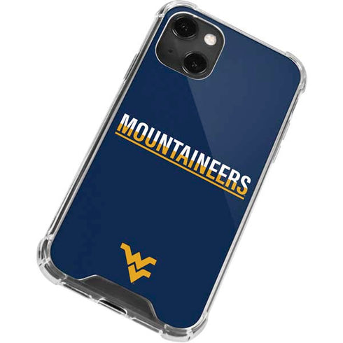 West Virginia University Blue Wood Floor iPhone 14 Plus Clear Case