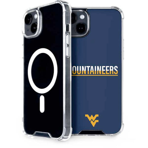 West Virginia University Blue Wood Floor iPhone 14 Plus MagSafe Case