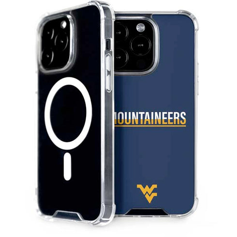 West Virginia University Blue Wood Floor iPhone 14 Pro MagSafe Case