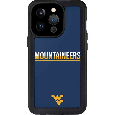 West Virginia University Blue Wood Floor iPhone 14 Pro Waterproof Case