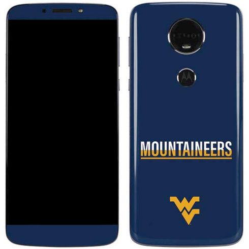 West Virginia University Blue Wood Floor Moto E5 Plus Skin