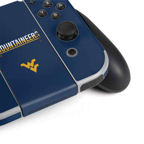 West Virginia University Blue Wood Floor Nintendo Switch OLED (2021) Skin