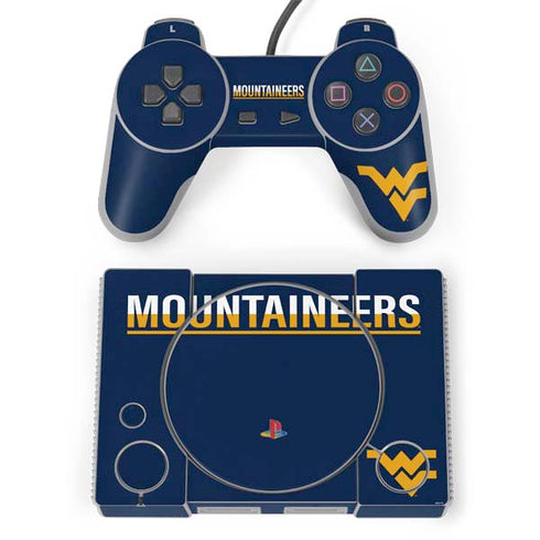 West Virginia University Blue Wood Floor PlayStation Classic Bundle Skin