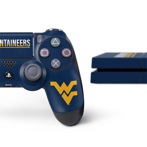West Virginia University Blue Wood Floor PS4 Console and Controller Bundle Skin