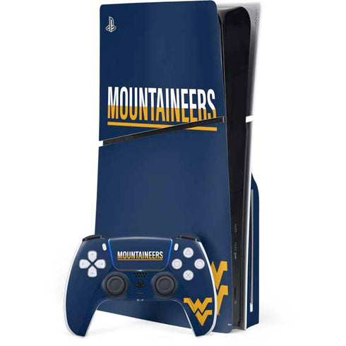 West Virginia University Blue Wood Floor PS5 Slim Disk Bundle Skin
