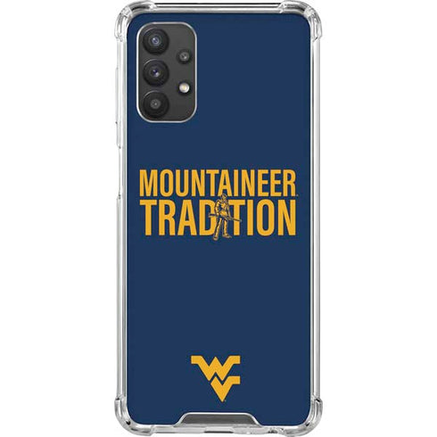West Virginia University Climb Higher Galaxy A32 5G Clear Case