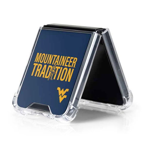 West Virginia University Climb Higher Galaxy Z Flip5 5G Clear Case