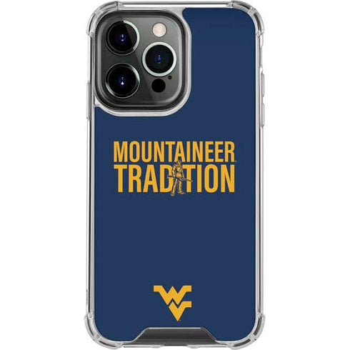 West Virginia University Climb Higher iPhone 14 Pro Clear Case