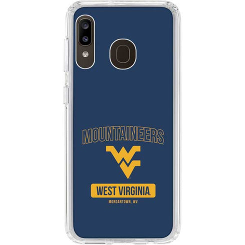 West Virginia University Mountaineers Logo Galaxy A20 Clear Case