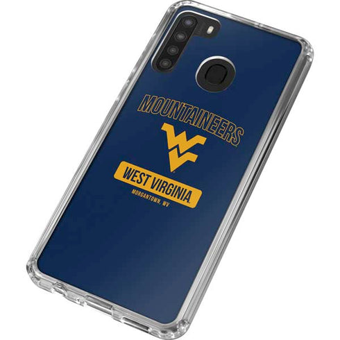 West Virginia University Mountaineers Logo Galaxy A21 Clear Case