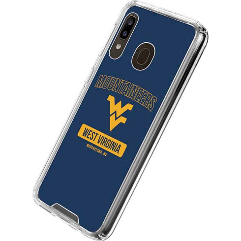 West Virginia University Mountaineers Logo Galaxy A30 Clear Case