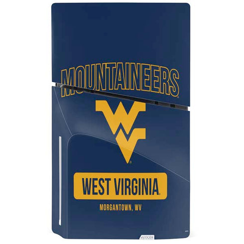 West Virginia University Mountaineers Logo PS5 Slim Disk Console Skin