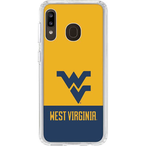 West Virginia University WV Yello split Galaxy A20 Clear Case