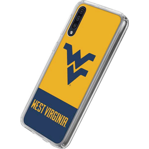 West Virginia University WV Yello split Galaxy A50 Clear Case