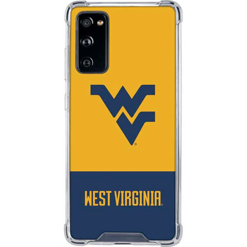 West Virginia University WV Yello split Galaxy S20 FE Clear Case