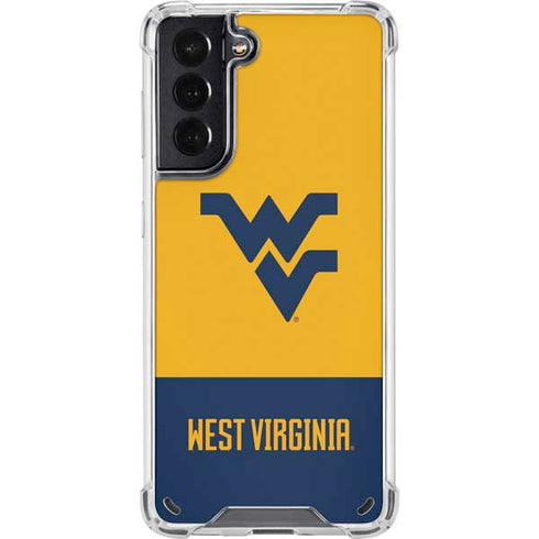 West Virginia University WV Yello split Galaxy S21 5G Clear Case