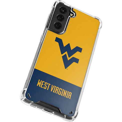 West Virginia University WV Yello split Galaxy S21 5G Clear Case