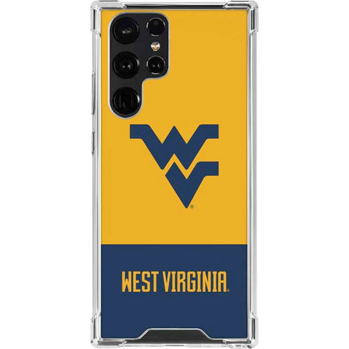 West Virginia University WV Yello split Galaxy S22 Ultra Clear Case