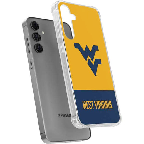 West Virginia University WV Yello split Galaxy S24 Plus Clear Case