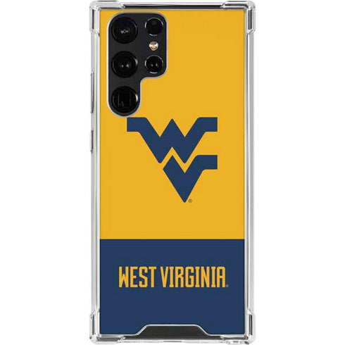 West Virginia University WV Yello split Galaxy S24 Ultra Clear Case