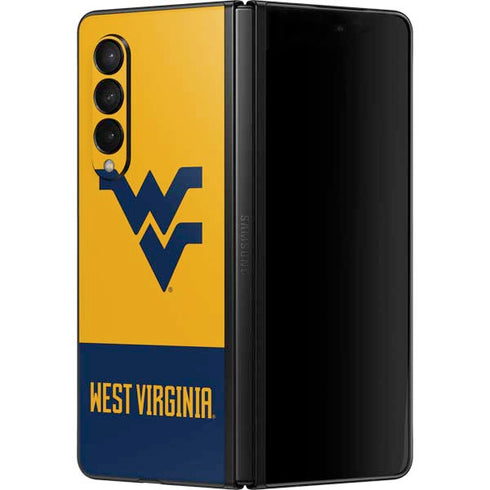 West Virginia University WV Yello split Galaxy Z Fold3 5G Skin