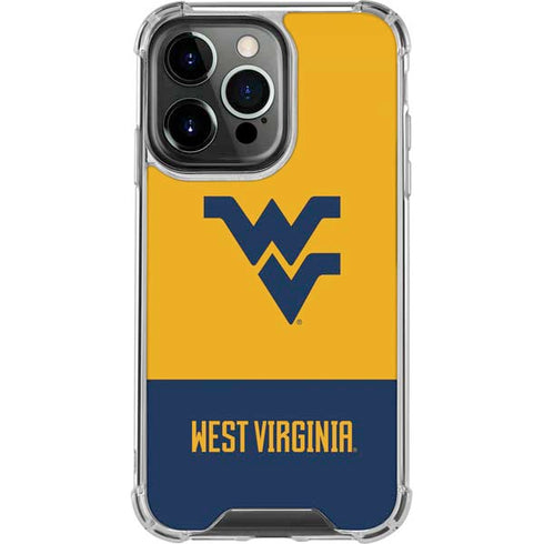 West Virginia University WV Yello split iPhone 13 Pro Clear Case