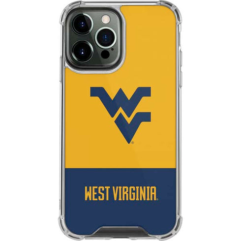West Virginia University WV Yello split iPhone 13 Pro Max Clear Case