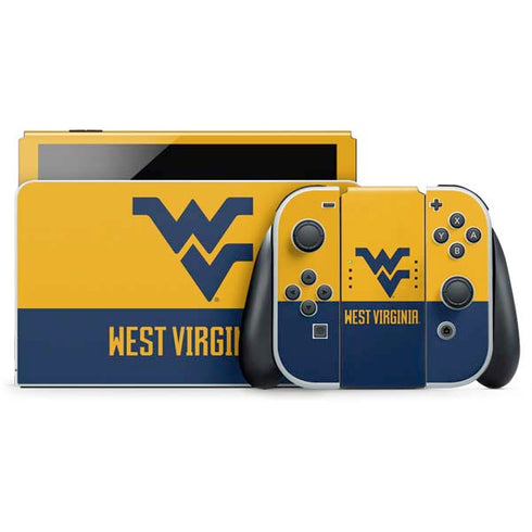 West Virginia University WV Yello split Nintendo Switch OLED (2021) Skin