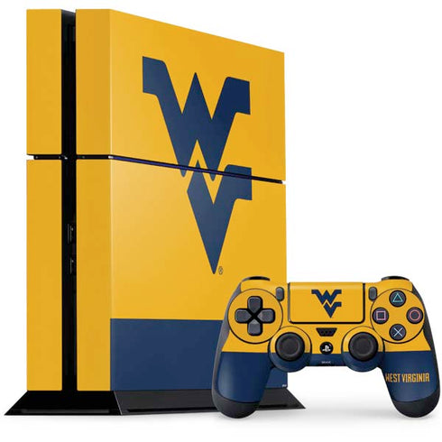 West Virginia University WV Yello split PS4 Console and Controller Bundle Skin